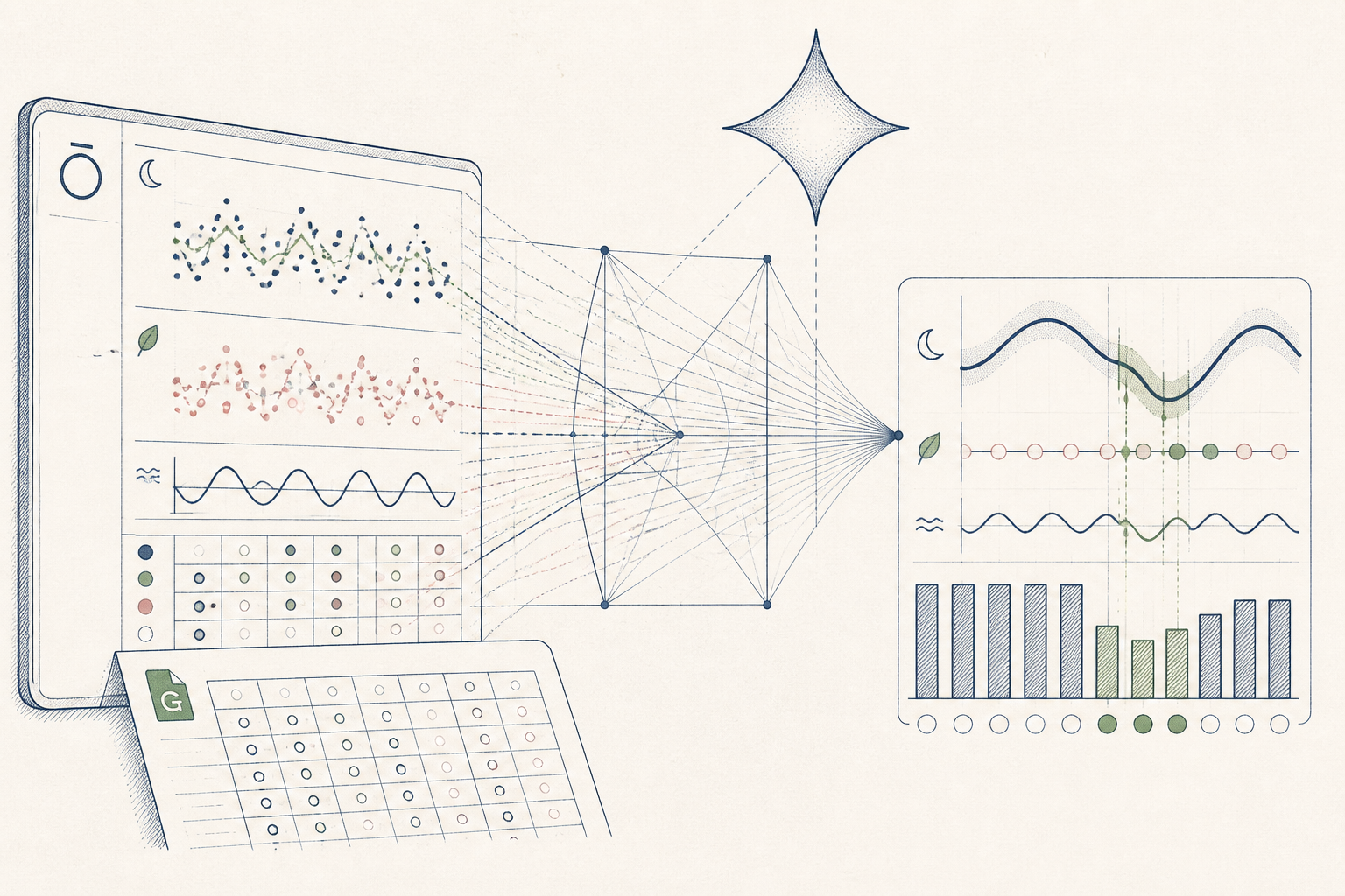 Cover illustration for From Scattered Cycle Data to a Clear Weekly Pattern
