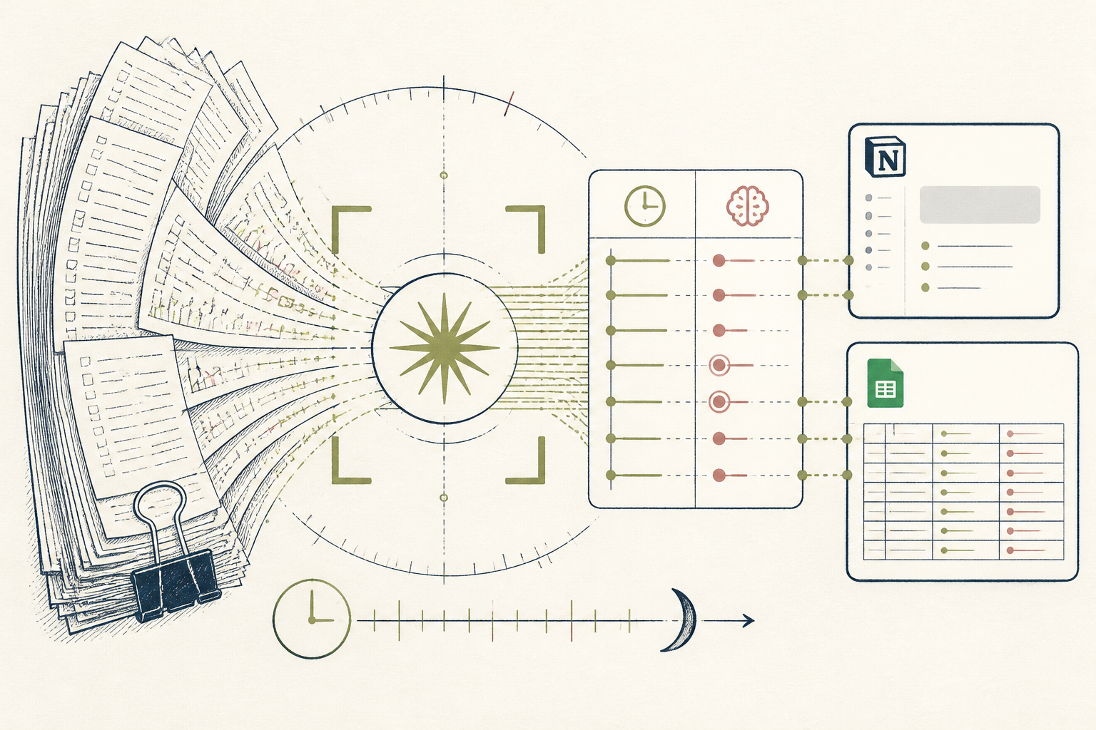 Cover illustration for Turning Forty Pages of Intake Notes into Twelve Minutes of Clarity