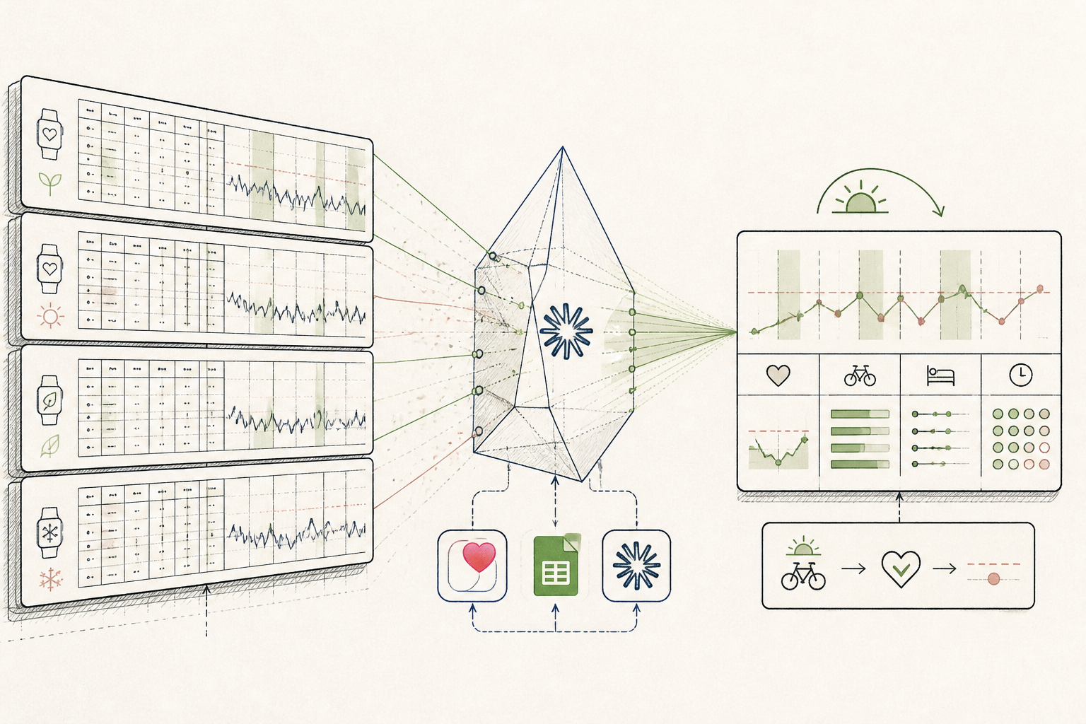Cover illustration for Turning years of fragmented longevity metrics into a quiet weekly review