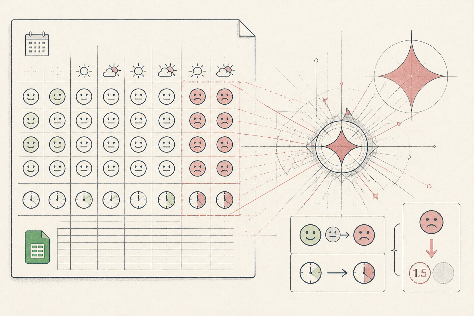 Cover illustration for Weekly Mood Check-in Reveals Surprising Link to Lunch Timing